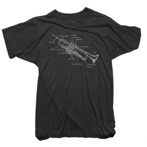 🎺 Miles Davis Trumpet Diagram Short Sleeve T‑Shirt, Black